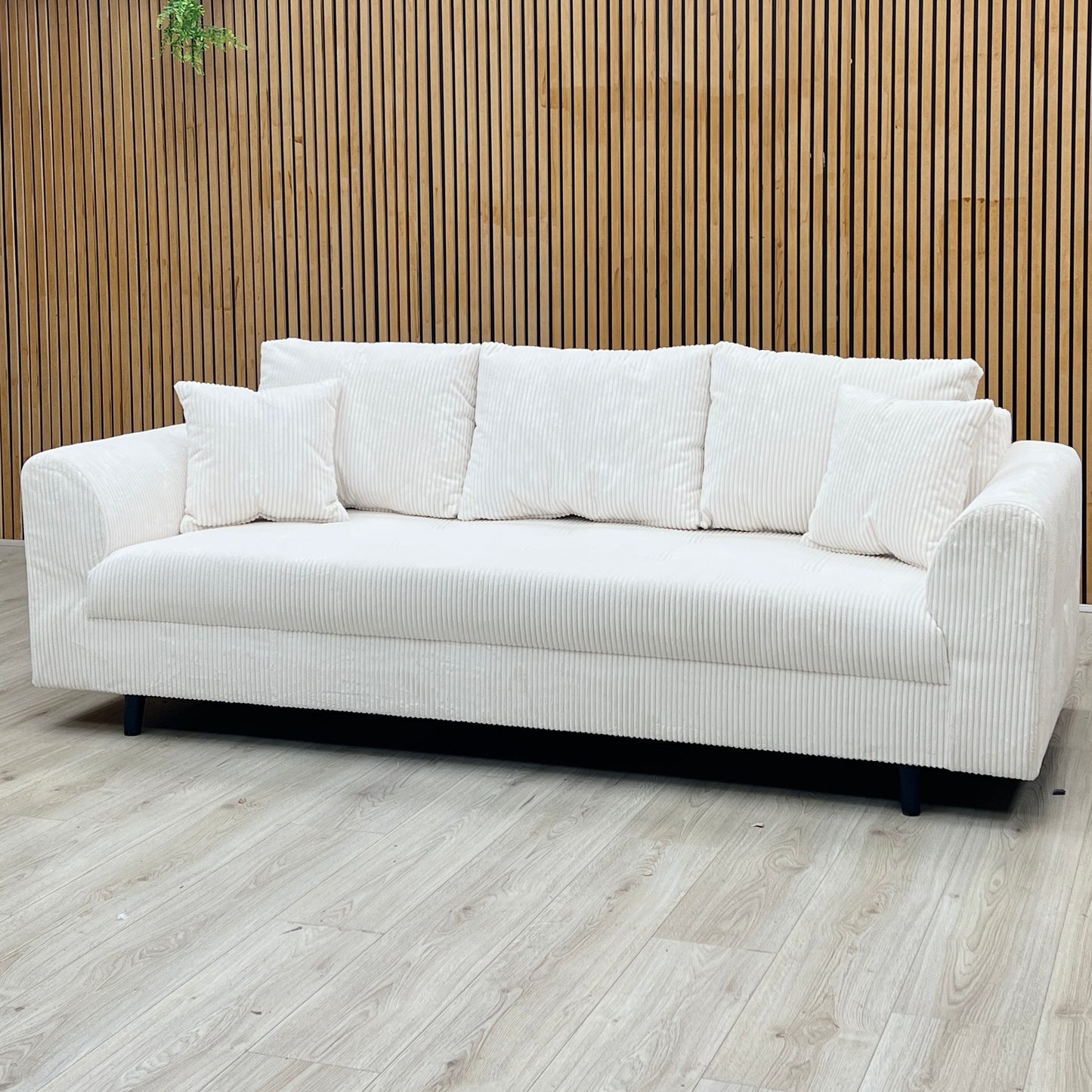 ‘Rune' White Cord Fabric 3 Seater Sofa Very.com