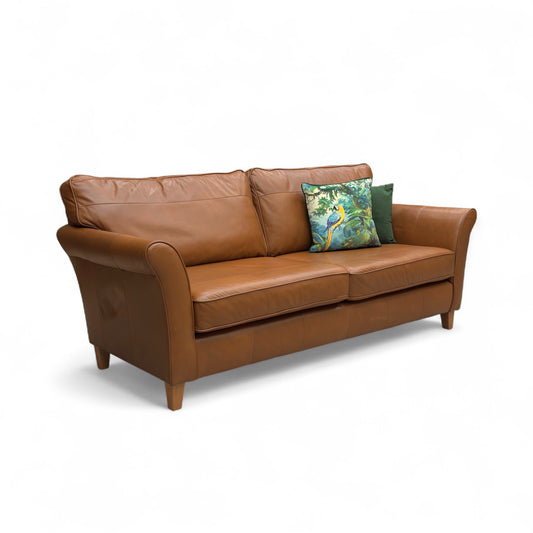 ‘Charlotte’ Matt Tan Leather Grande 4 seater Sofa