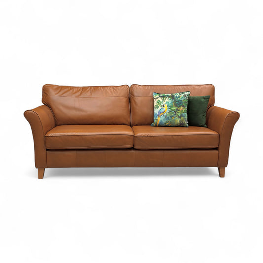‘Charlotte’ Matt Tan Leather Grande 4 seater Sofa
