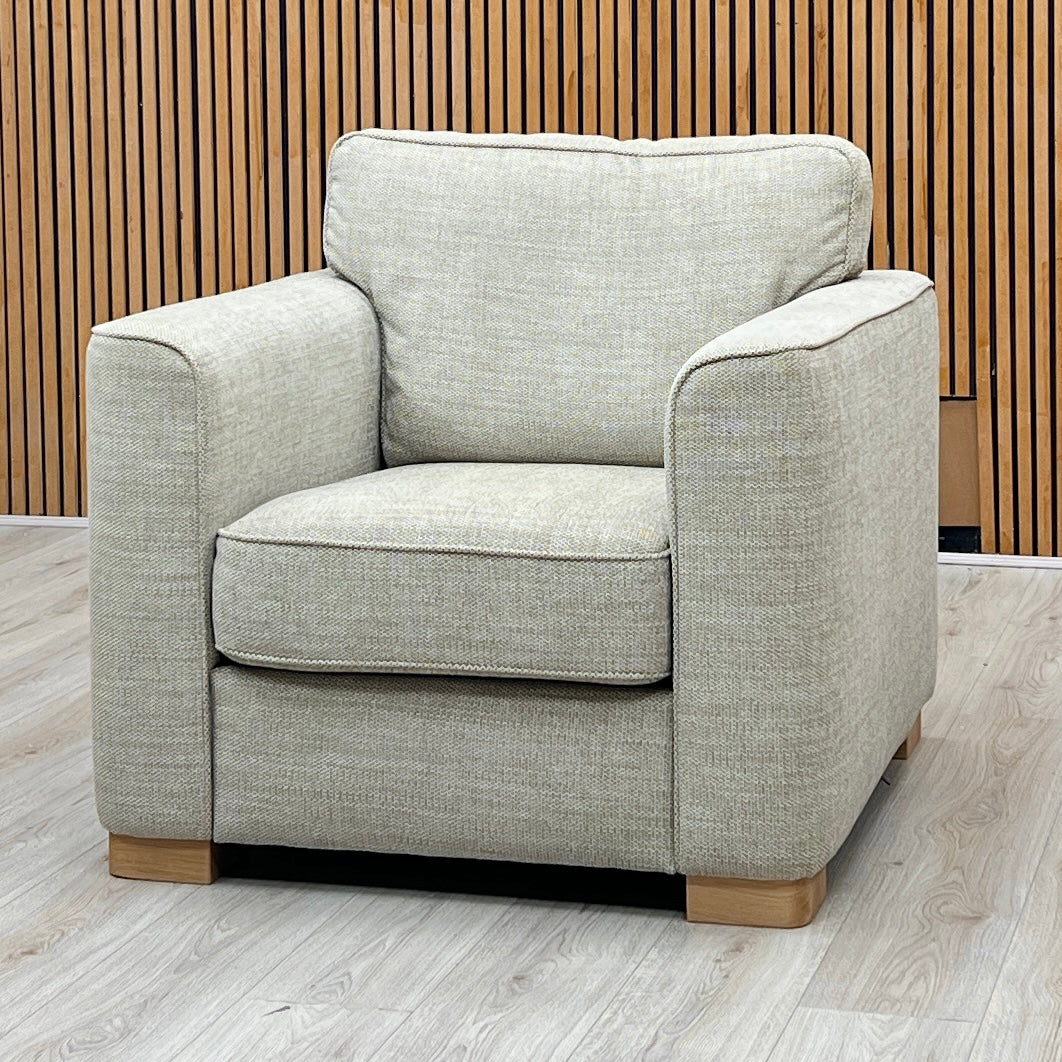 ‘Elora’ Beige Fabric Standard Armchair Furniture Village