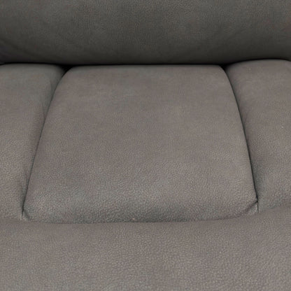 ‘Cinemax' Np-1107 Nappa Grey Fabric 2 Seater Power Recliner Sofa with Power Headrests and Media Arms