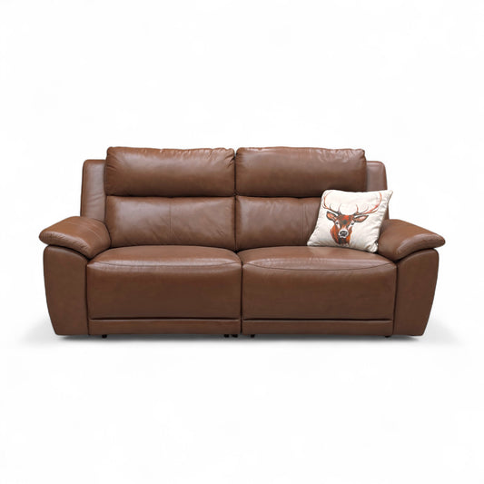 'Utah' Roast Lx-6414 Leather Power Recliner 3 Seater Sofa