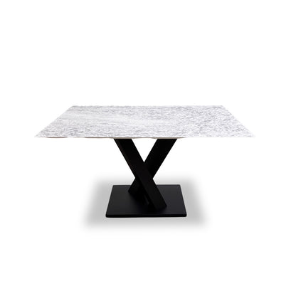‘Warrior' Crystal White Ceramic Top Compact 135cm Dining Table