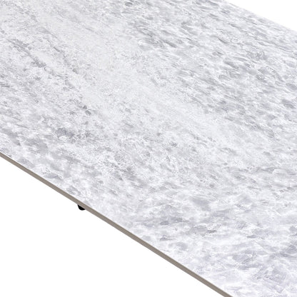 ‘Warrior' Crystal White Ceramic Top Compact 135cm Dining Table