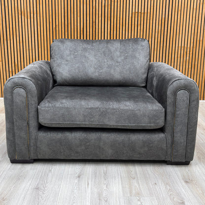 'Amara' Charcoal Velvet Snuggle Chairs - Set of 2