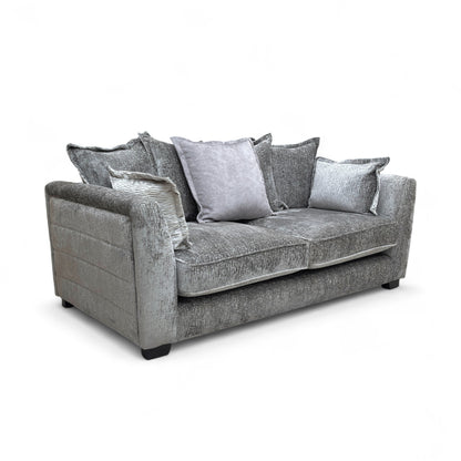 ‘Lavish’ Alexander Grey Chenille Scatter Back 3 Seater Sofa