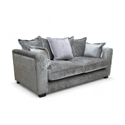 ‘Lavish’ Alexander Grey Chenille Scatter Back 3 Seater Sofa