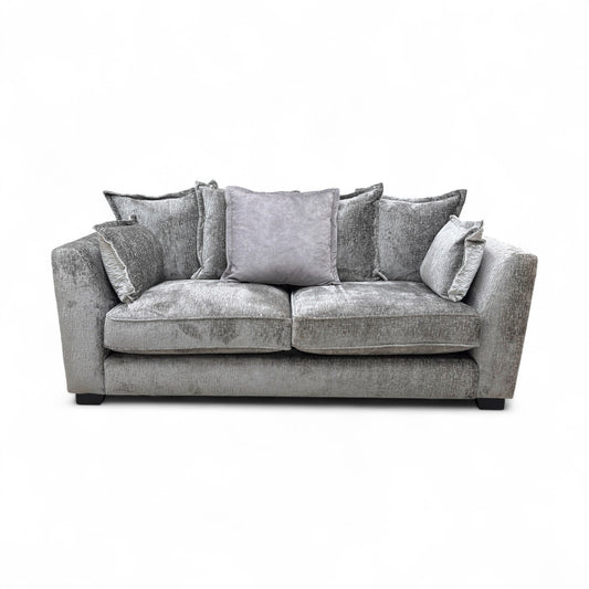 ‘Lavish’ Alexander Grey Chenille Scatter Back 3 Seater Sofa