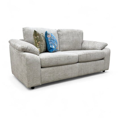 'Hampton' Chunki Pumice Woven Fabric 3 Seater Sofa Bed with Zip Arms