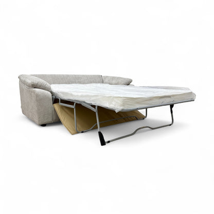 'Hampton' Chunki Pumice Woven Fabric 3 Seater Sofa Bed with Zip Arms