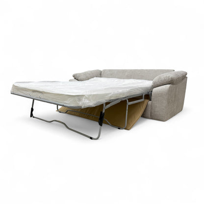 'Hampton' Chunki Pumice Woven Fabric 3 Seater Sofa Bed with Zip Arms