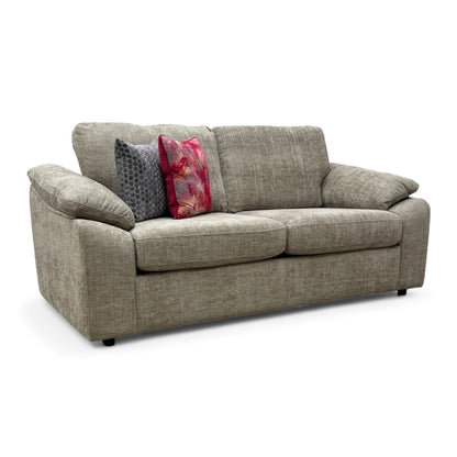 'Hampton' Chunki Concrete Woven Fabric 3 Seater Sofa Bed with Zip Arms