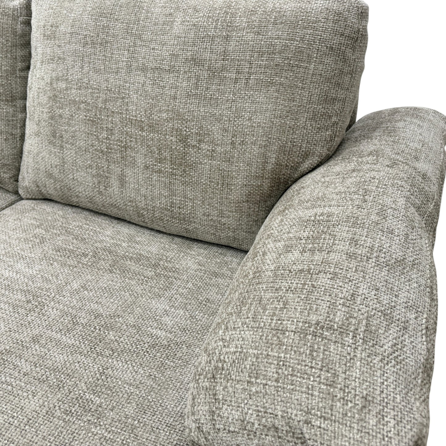 'Hampton' Chunki Concrete Woven Fabric 3 Seater Sofa Bed with Zip Arms