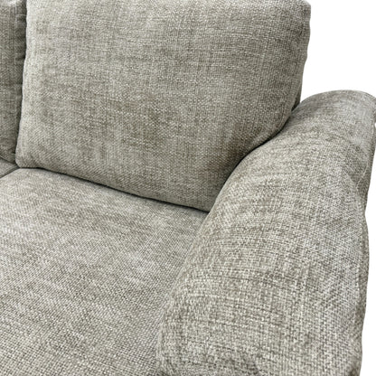 'Hampton' Chunki Concrete Woven Fabric 3 Seater Sofa Bed with Zip Arms