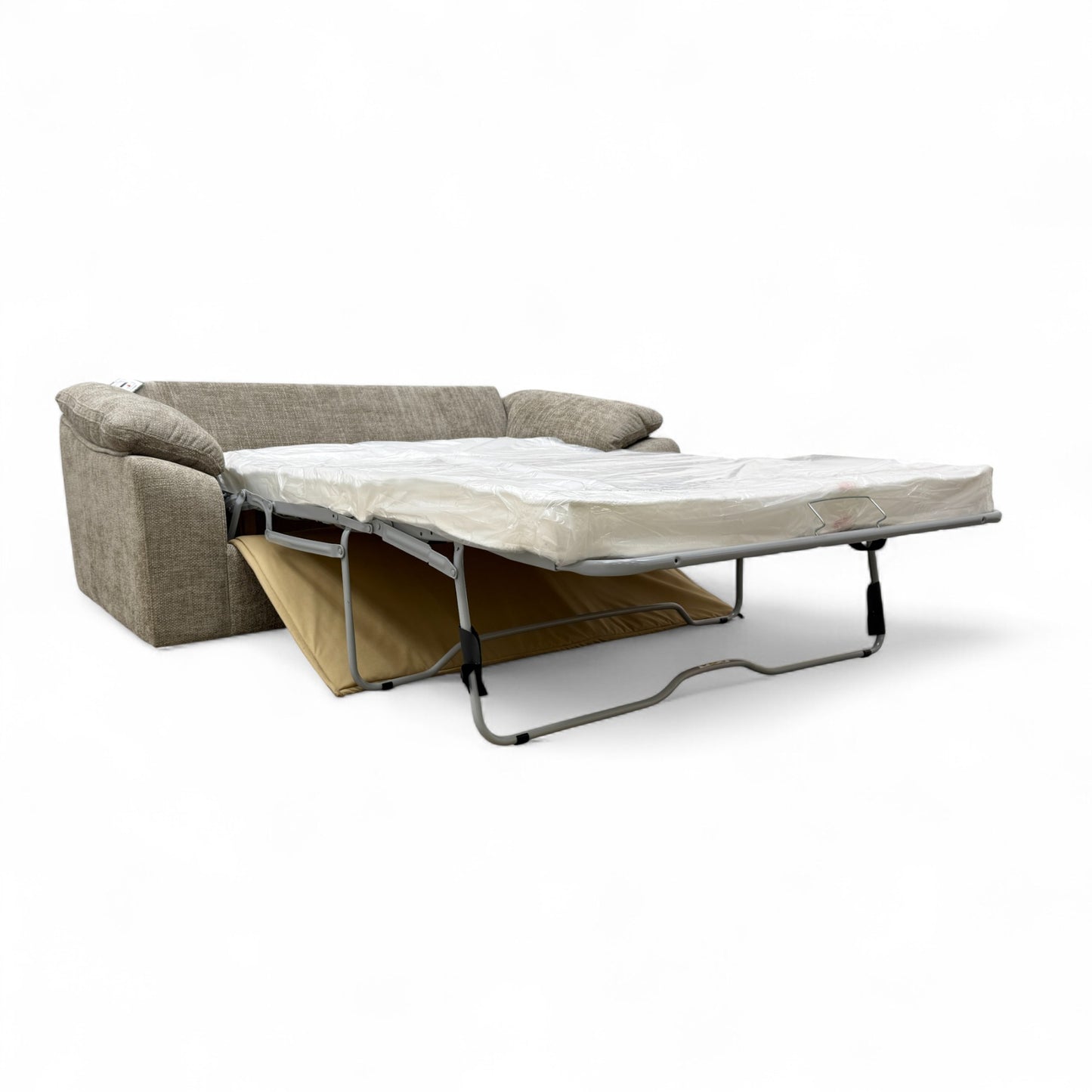 'Hampton' Chunki Concrete Woven Fabric 3 Seater Sofa Bed with Zip Arms