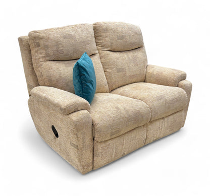 ‘Townley’ Sand Patterned Fabric Manual Recliner 2 Seater Sofa