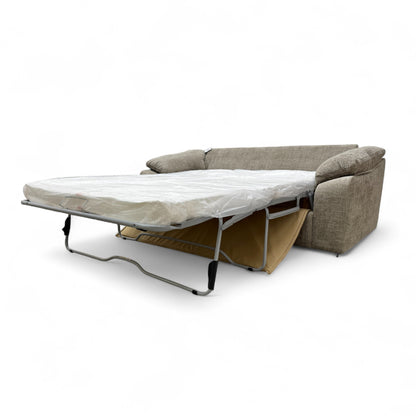 'Hampton' Chunki Concrete Woven Fabric 3 Seater Sofa Bed with Zip Arms