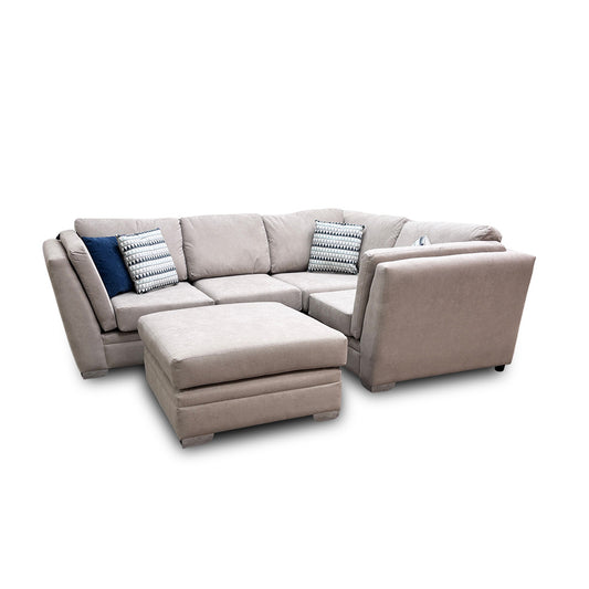 ‘Elodie’ Natural Linen 5 Piece Modular Corner Sofa