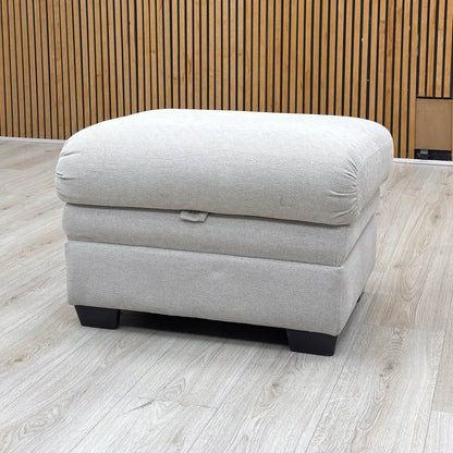 Parker Knoll ‘Hudson 23’ Fusion Stone Grey Fabric Storage Footstool