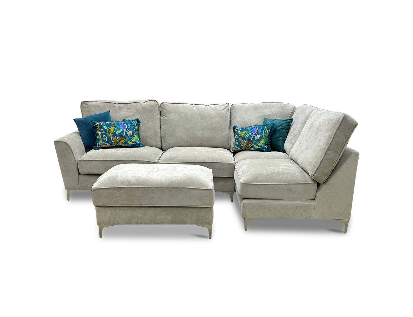 'Legend' Kingston Silver Fabric Right Hand Facing Corner Sofa