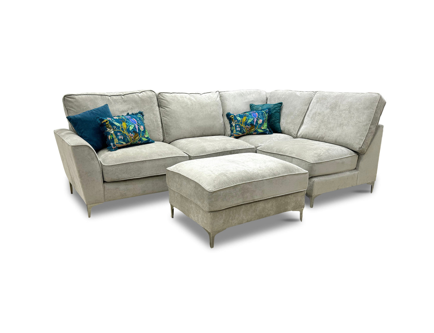 'Legend' Kingston Silver Fabric Right Hand Facing Corner Sofa