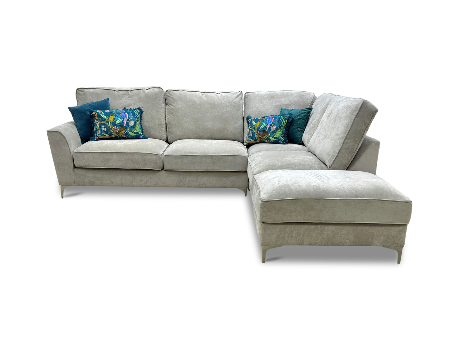 'Legend' Kingston Silver Fabric Right Hand Facing Corner Sofa