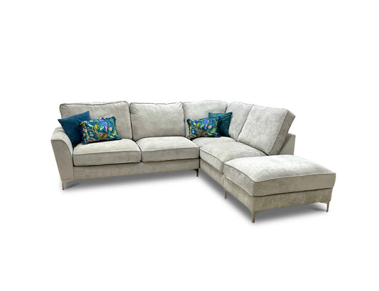 'Legend' Kingston Silver Fabric Right Hand Facing Corner Sofa