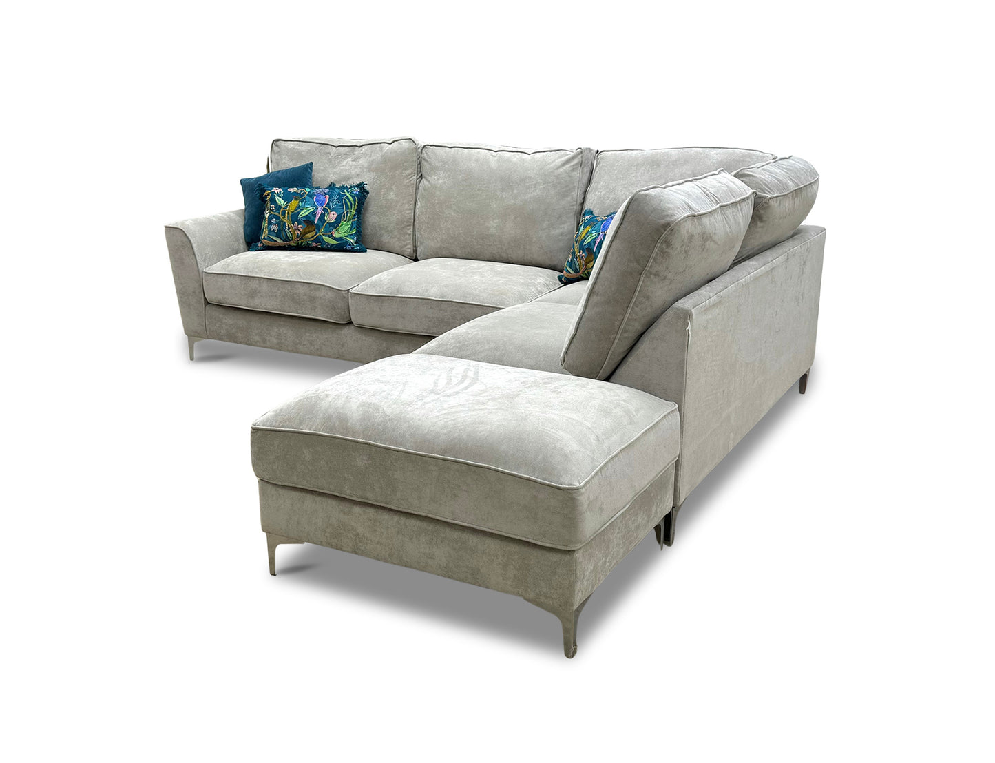 'Legend' Kingston Silver Fabric Right Hand Facing Corner Sofa