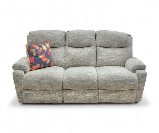 ‘Townley’ Holland Park Floral Pewter Fabric Static 3 Seater Split Sofa