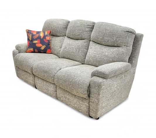 ‘Townley’ Holland Park Floral Pewter Fabric Static 3 Seater Split Sofa