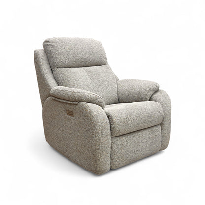 G Plan ‘Kingsbury’ B110 Lowry Sand Fabric Power Recliner Chair with Power Headrest and Power Lumbar