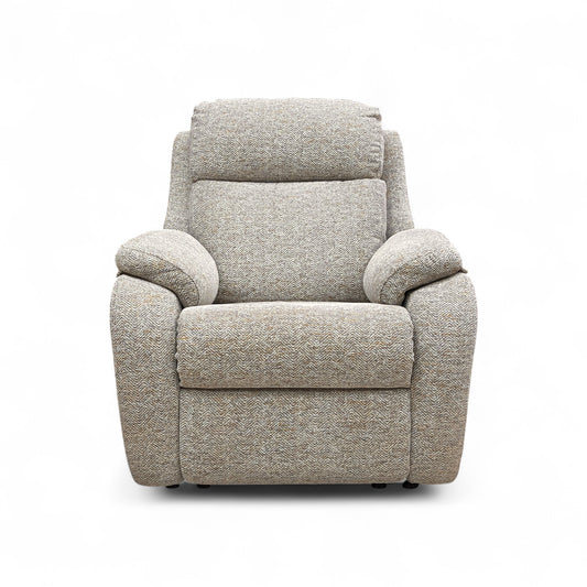 G Plan ‘Kingsbury’ B110 Lowry Sand Fabric Power Recliner Chair with Power Headrest and Power Lumbar