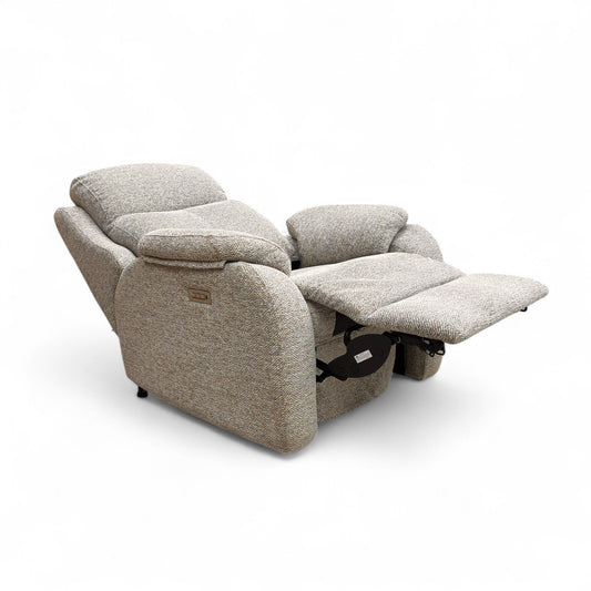 G Plan ‘Kingsbury’ B110 Lowry Sand Fabric Power Recliner Chair with Power Headrest and Power Lumbar