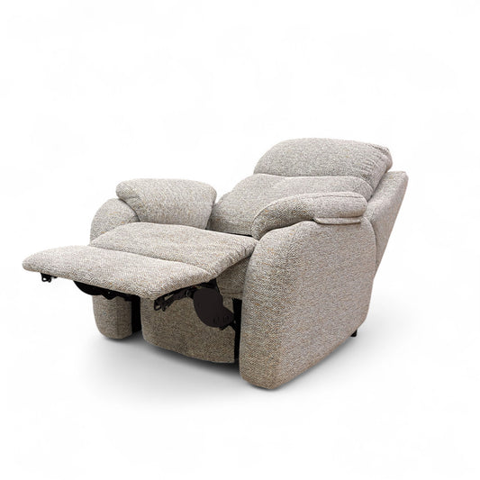 G Plan ‘Kingsbury’ B110 Lowry Sand Fabric Power Recliner Chair with Power Headrest and Power Lumbar
