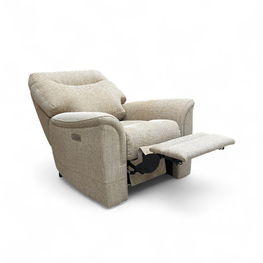 Parker Knoll ‘Hudson 23’ Cromwell Barley 001355-0042 Fabric Power Recliner Chair with Power Headrest and Power Lumbar