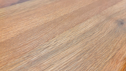 Bodahl Compact ‘Terra’ Raw Edge 01 Oiled Solid Oak Dining Table With X-Shaped Metal Legs
