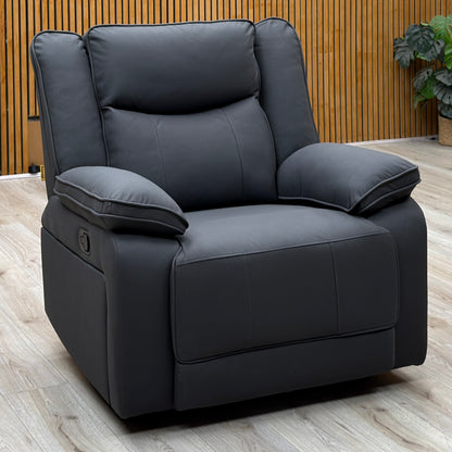 'Milan' Mocha Grey Microfibre Fabric 3 Seater Manual Recliner Drop Down Cup Holders and Wireless Charger Sofa with Armchair Set