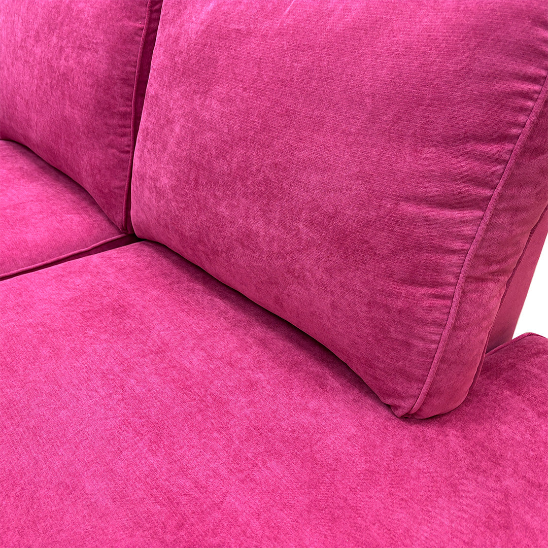 ‘Orka’ Plaza Linen Fabric Magenta 4 Piece Deluxe Sofa Bed Open End Chaise Modular Corner Sofa