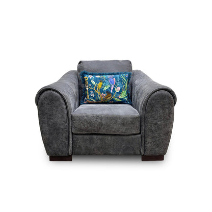 ‘Galleria’ Utah Grey Leather Cuddler Chair