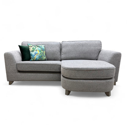'Lorella' Grey Selway Formal Back 4 Seater Lounger Sofa