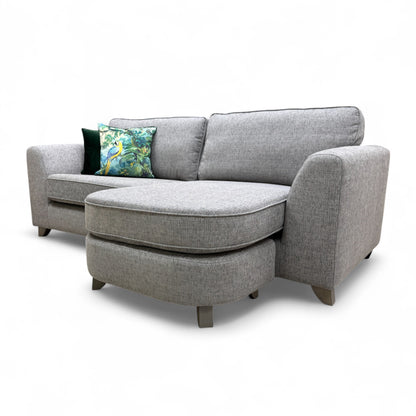 'Lorella' Grey Selway Formal Back 4 Seater Lounger Sofa