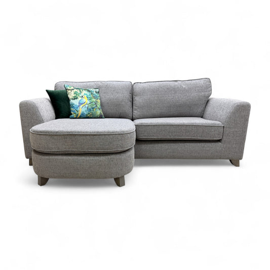 'Lorella' Grey Selway Formal Back 4 Seater Lounger Sofa