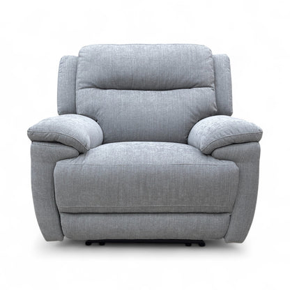 ‘Touch’ Fab-Meo-R27 Pewter Grey Fabric Power Recliner Armchair