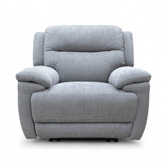 ‘Touch’ Fab-Meo-R27 Pewter Grey Fabric Power Recliner Armchair