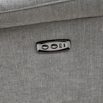 ‘Touch’ Fab-Meo-R27 Pewter Grey Fabric Power Recliner Armchair