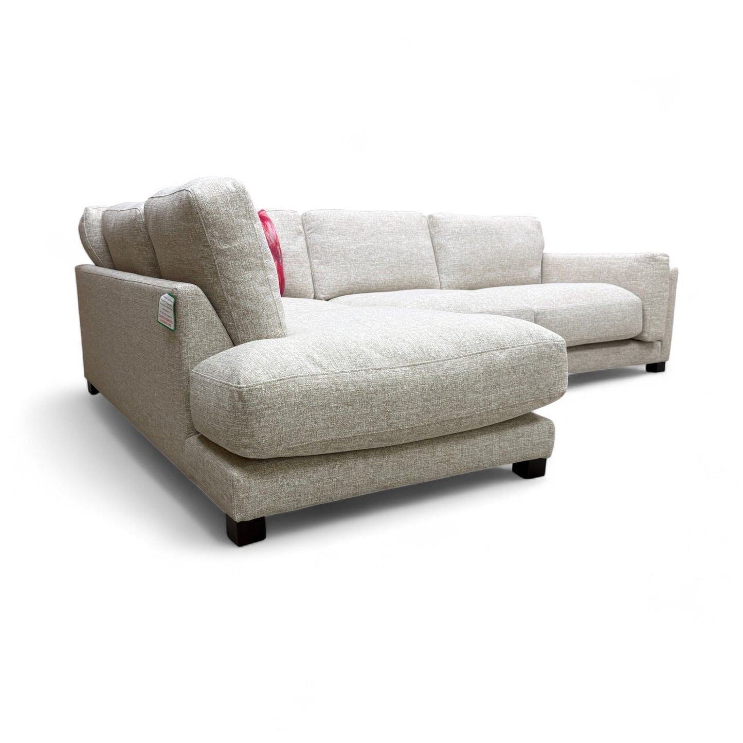 'Boden' Sand Bobby Plain Fabric Right Hand Facing Arm Open End Chaise Corner Sofa
