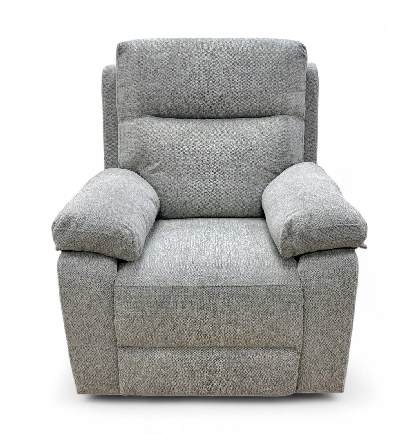 'Fenway' Manual Recliner Light Grey Weave Fabric Armchair