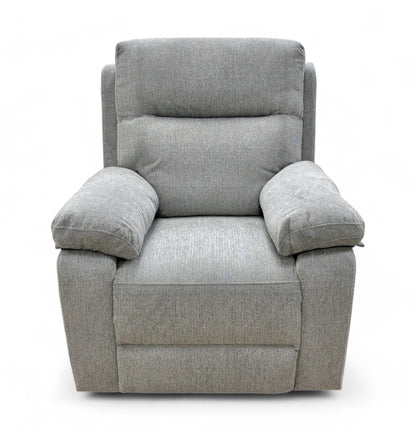 'Fenway' Manual Recliner Light Grey Weave Fabric Armchair