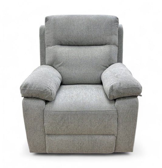 'Fenway' Manual Recliner Light Grey Weave Fabric Armchair