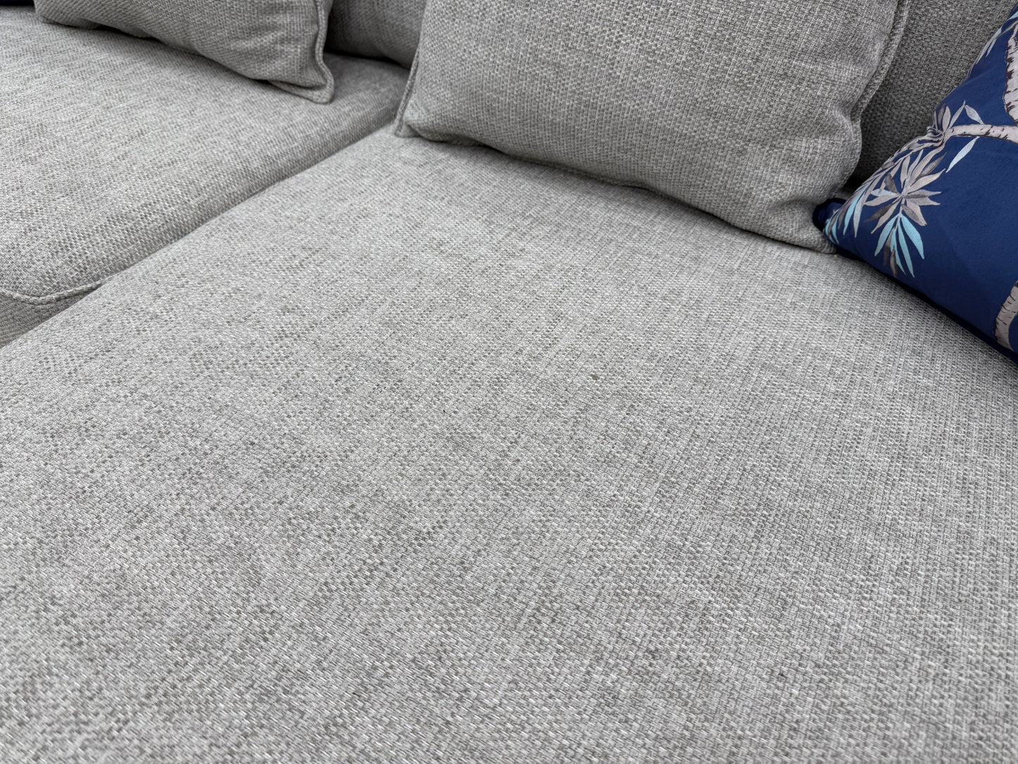 'Lorella' Silver Selway Pillow Back 4 Seater Lounger Sofa with Removable Arms